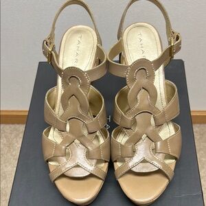 Tahari Women's Beige Strappy Sandals